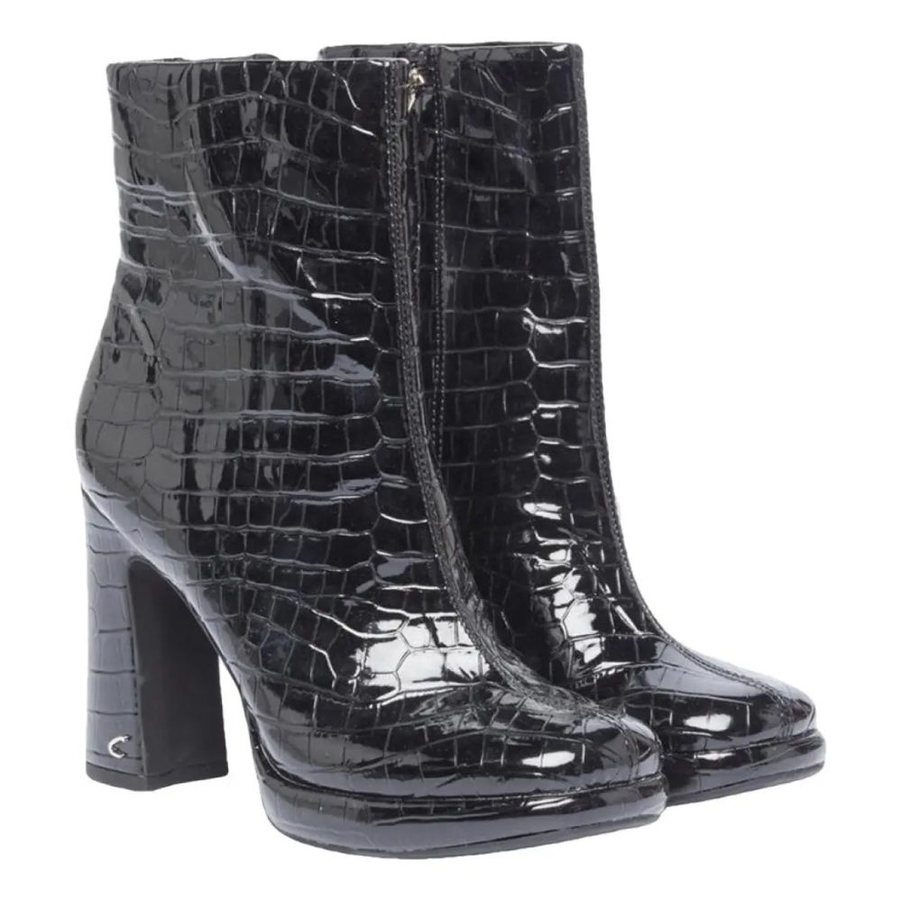 CIRCUS BY SAM EDELMAN Freddie Platform Boot in Black Croc, Size 9.5 NWT